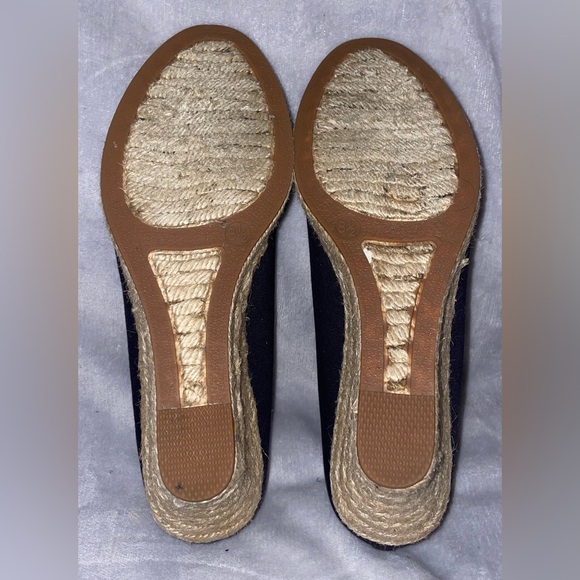 J Crew Women’s Seville Canvas Espadrille Black Wedges Slip Ons - Picture 9 of 11